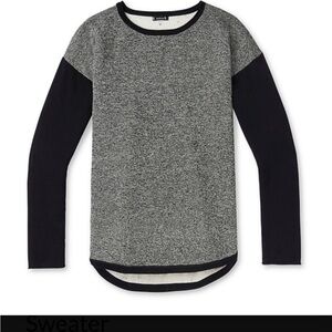 Smartwool Black and Gray Shadow Pine Colorblock Crew Neck Sweater